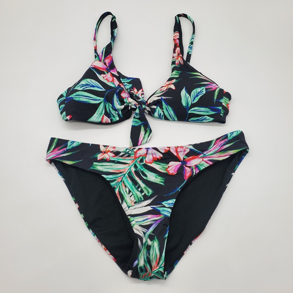 ☆ Tropical Print Womens Two Piece Swim Suit Size Medium